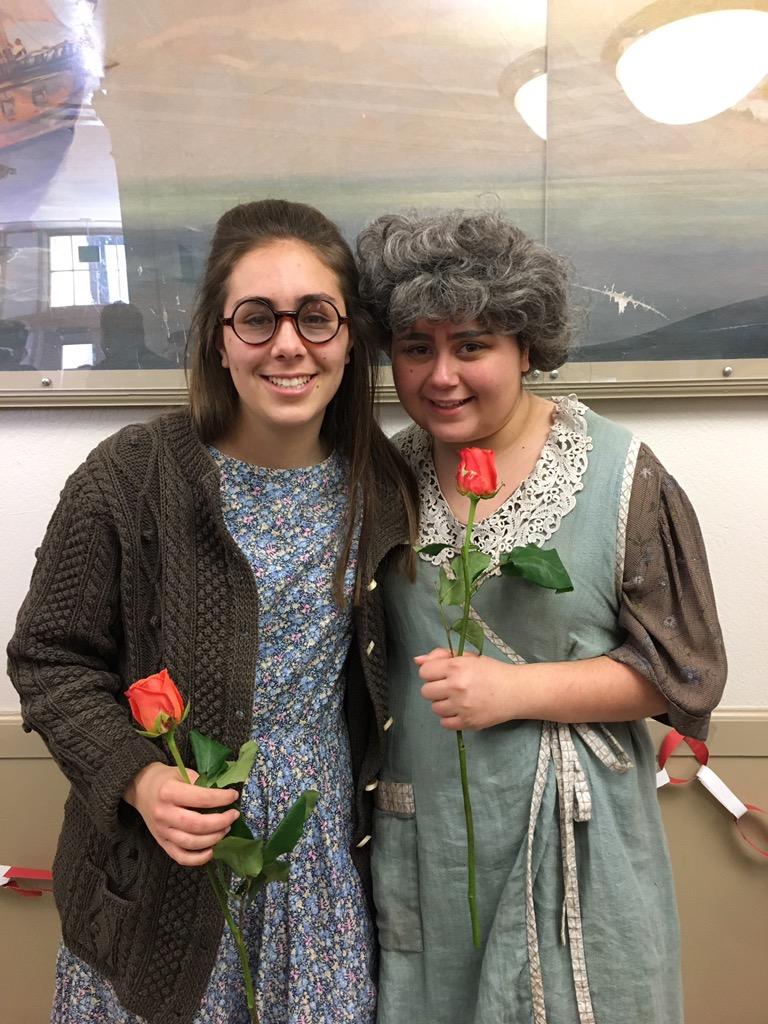  Juniors Logan Turner and Halle Friedberg after their Sunday performance of the spring play. 