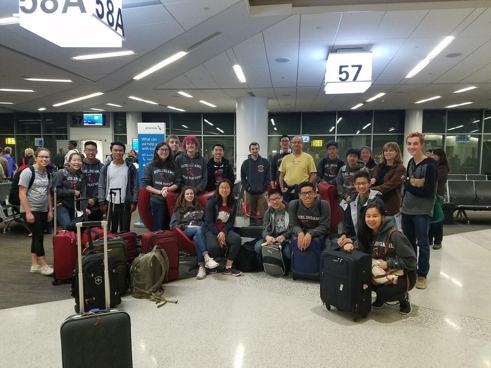  The talented Iron Panthers gather at SFO prepared for the challenging tournament in Houston, Texas. 