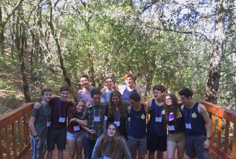  Newman counselors-in-training, including BHS seniors Ellie Feder and Elan Zankman, pose for a photo at camp this past summer. 
