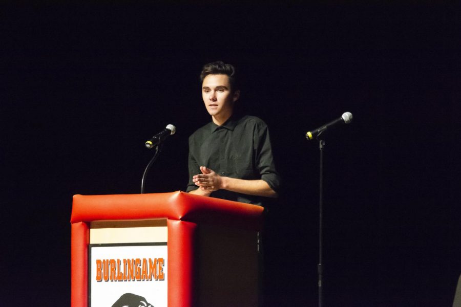 Former student David Hogg speaks at the March For Our Lives panel on Jan. 26