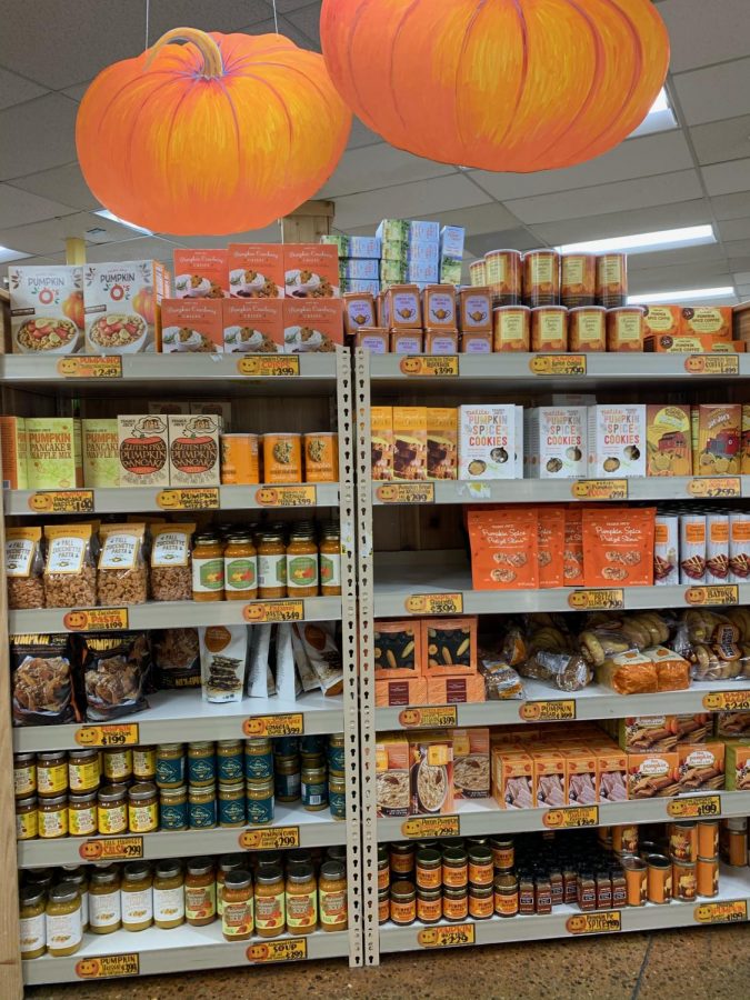 A whole shelf dedicated to pumpkin and fall themed foods is located at the back of the Trader Joe’s store on S. Grant St. in San Mateo. 