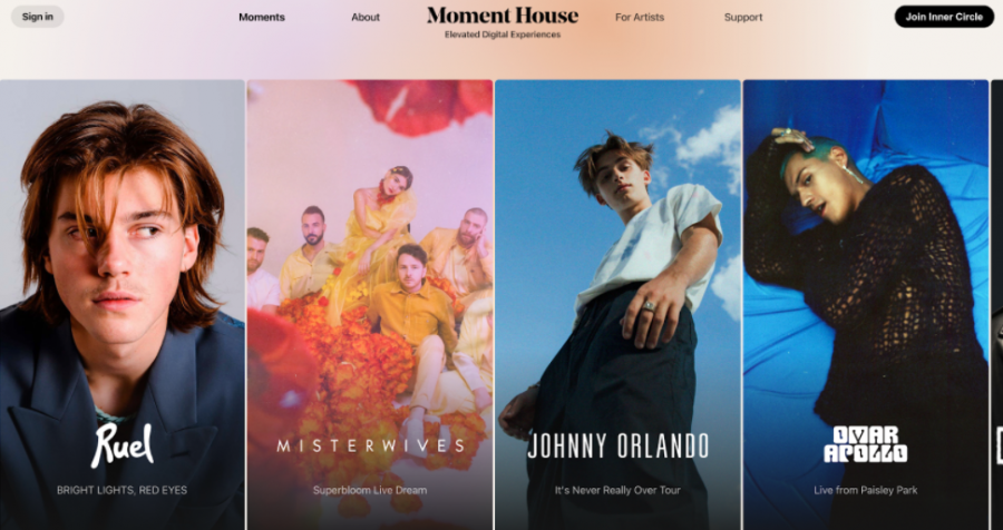 Moment House offers tickets for a variety of virtual concerts with many different artists.