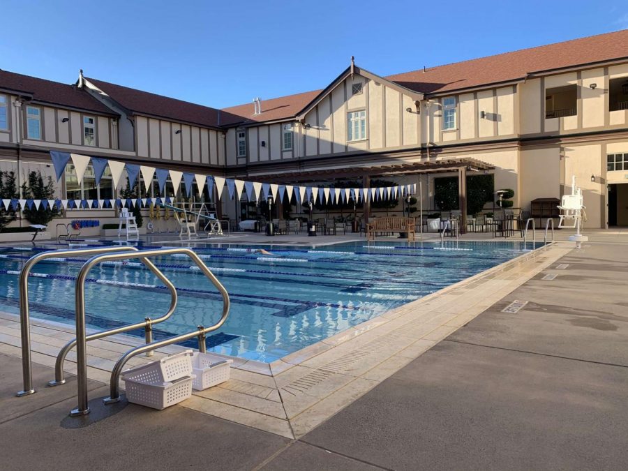 The pool area at the PGCC, where junior Ella Treu and senior Dalton Boyse work.