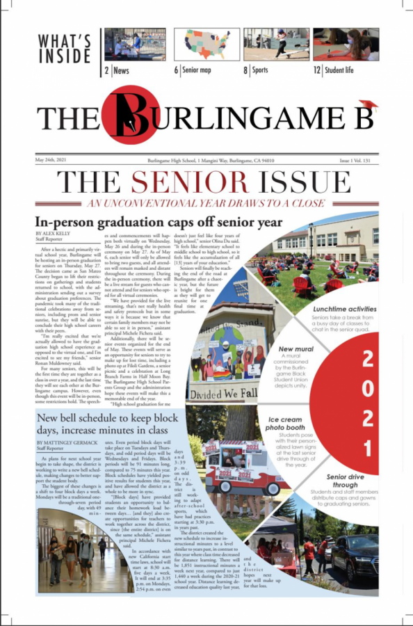 The front cover of the May Senior Issue 2021. Cover design by Allison Szetu.