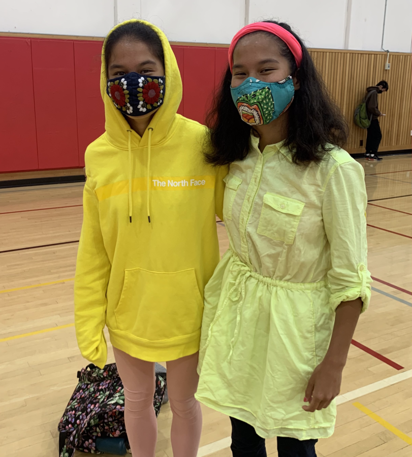 On Nov. 5, Lauren and Ava Gonzalez sport bright attire for the neon spirit day. 