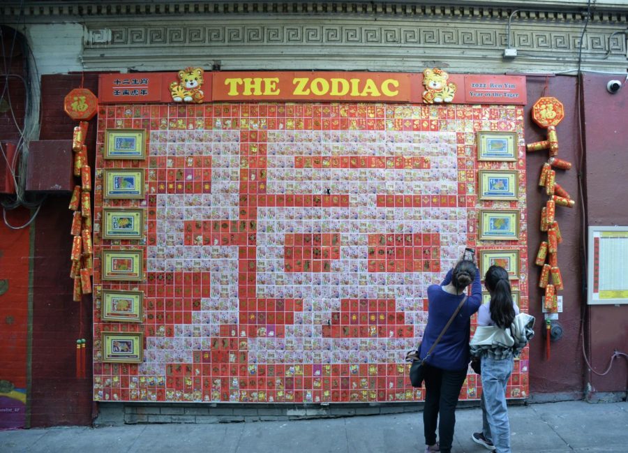 San Francisco’s Chinatown features a large display of the 12 Chinese zodiac signs. 