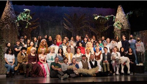 The “Into the Woods” cast and crew pose for a photo just days before their first performance.