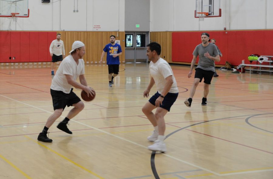 Early morning pick-up basketball connects staff