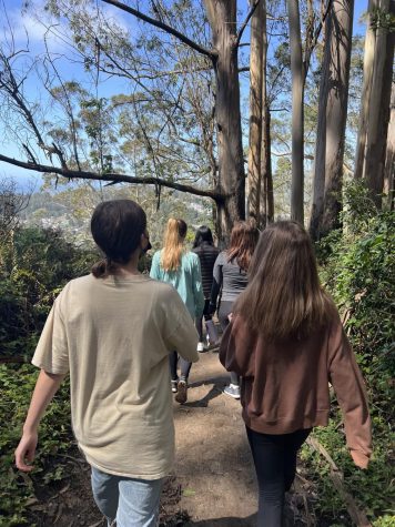Club members hiking along the Montara Mountain Trail on Saturday, April 16.