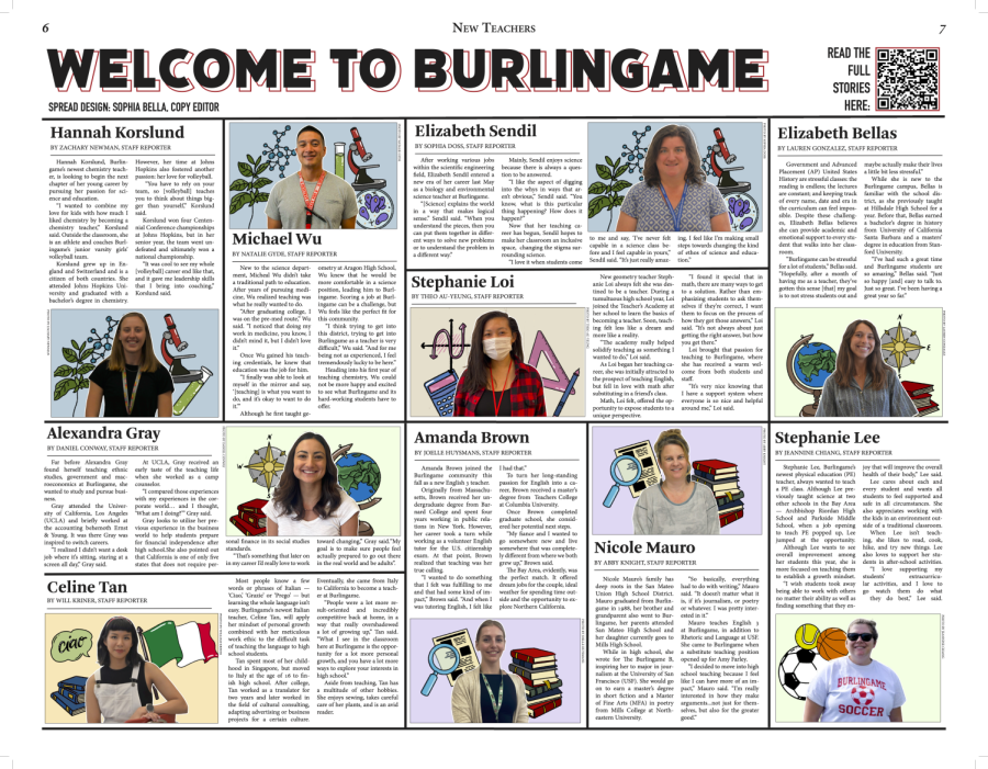 Welcome to Burlingame: New Teacher Profiles