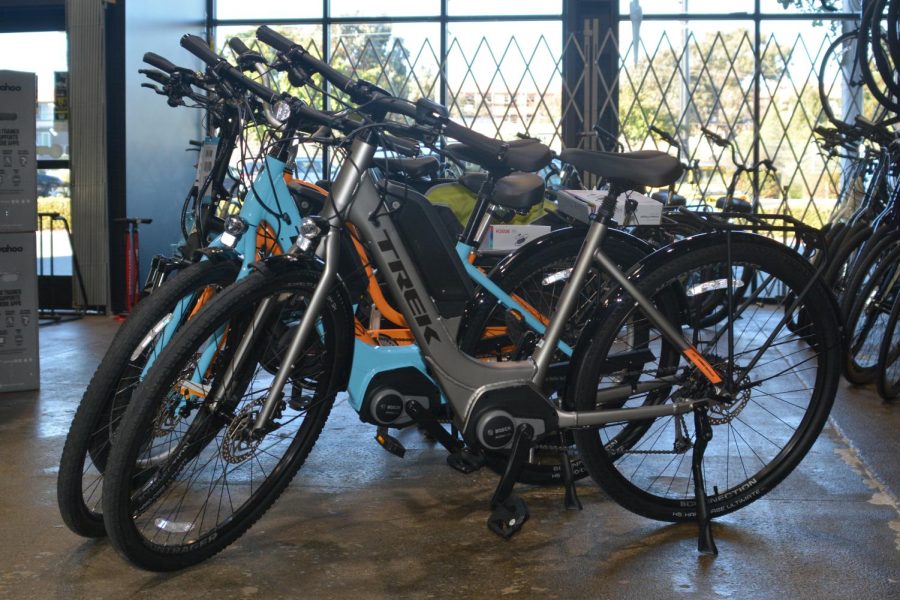 Electric bikes stand ready for purchase at Summit Bicycles on Thursday, Sept. 22.