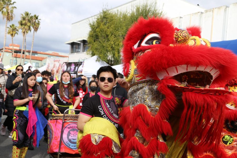 Bright red and yellow dragons danced through the streets of Millbrae during its annual Lunar New Year celebration.
