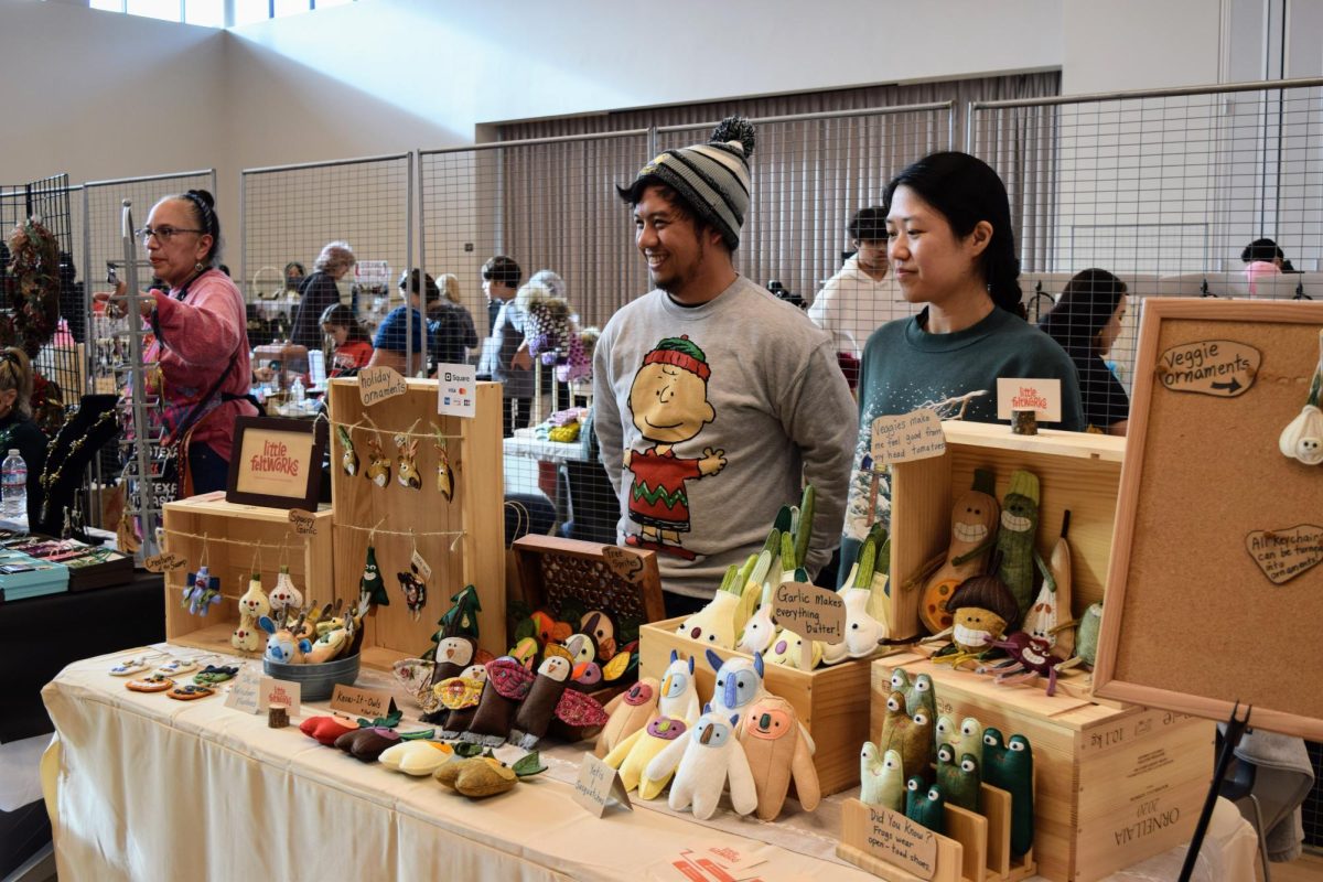 One of Burlingames local vendors sold felt ornaments, mainly depicting animals and vegetables. 