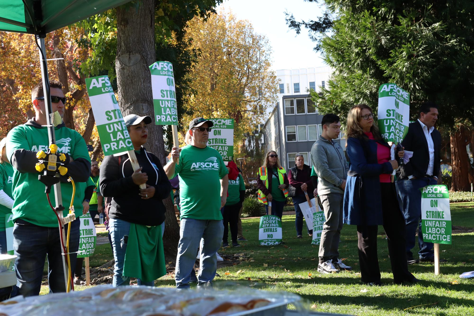 AFSCME members listened as guest speakers delivered their speeches.