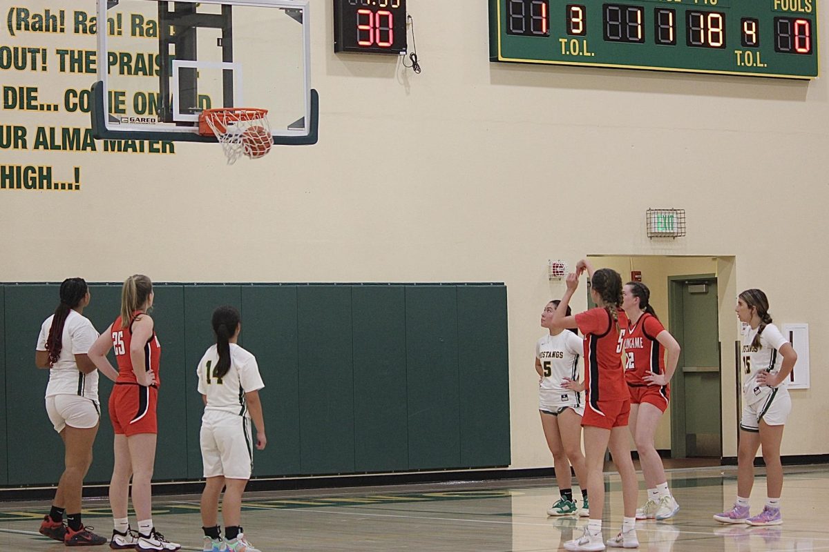 Junior Ella Mchenry hits a free throw after getting fouled by Capuchino during an away game on Wednesday, Dec. 6. 
