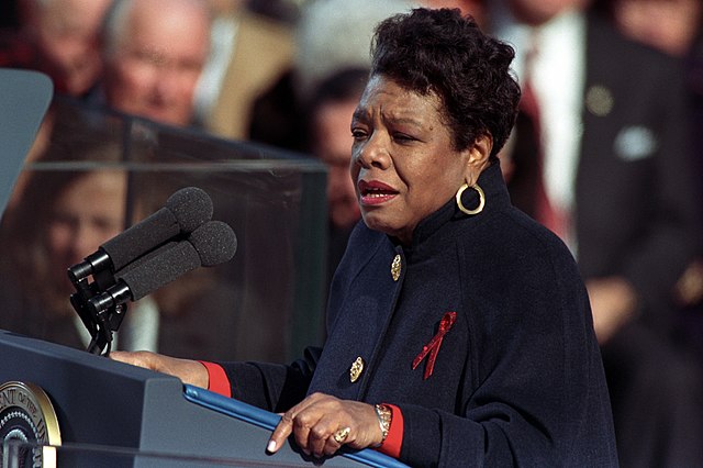 On Jan. 20, 1993, writer and poet Maya Angelou read the poem “On the Pulse of the Morning” during the first inauguration of President Bill Clinton. 