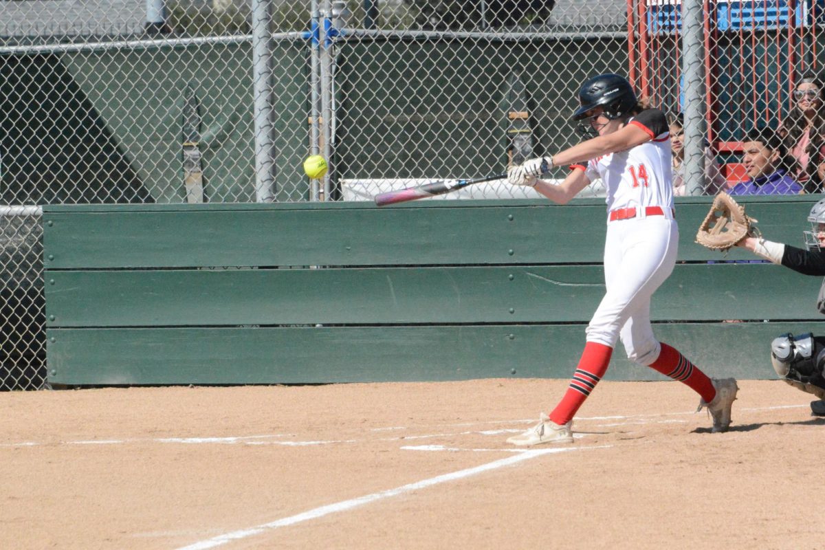 Senior Lily Grenier hit two hits in their match against Sequoia on Apr. 30. 