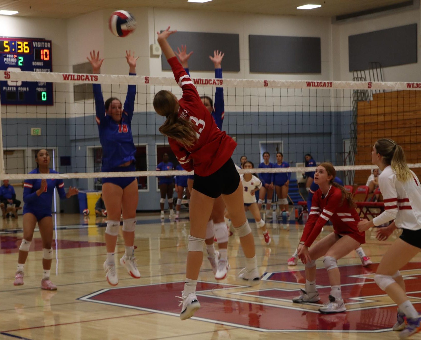 Freshman outside hitter Ilsa Carlson goes for a hit during a scrimmage against St. Ignatius on Friday, Aug. 23.