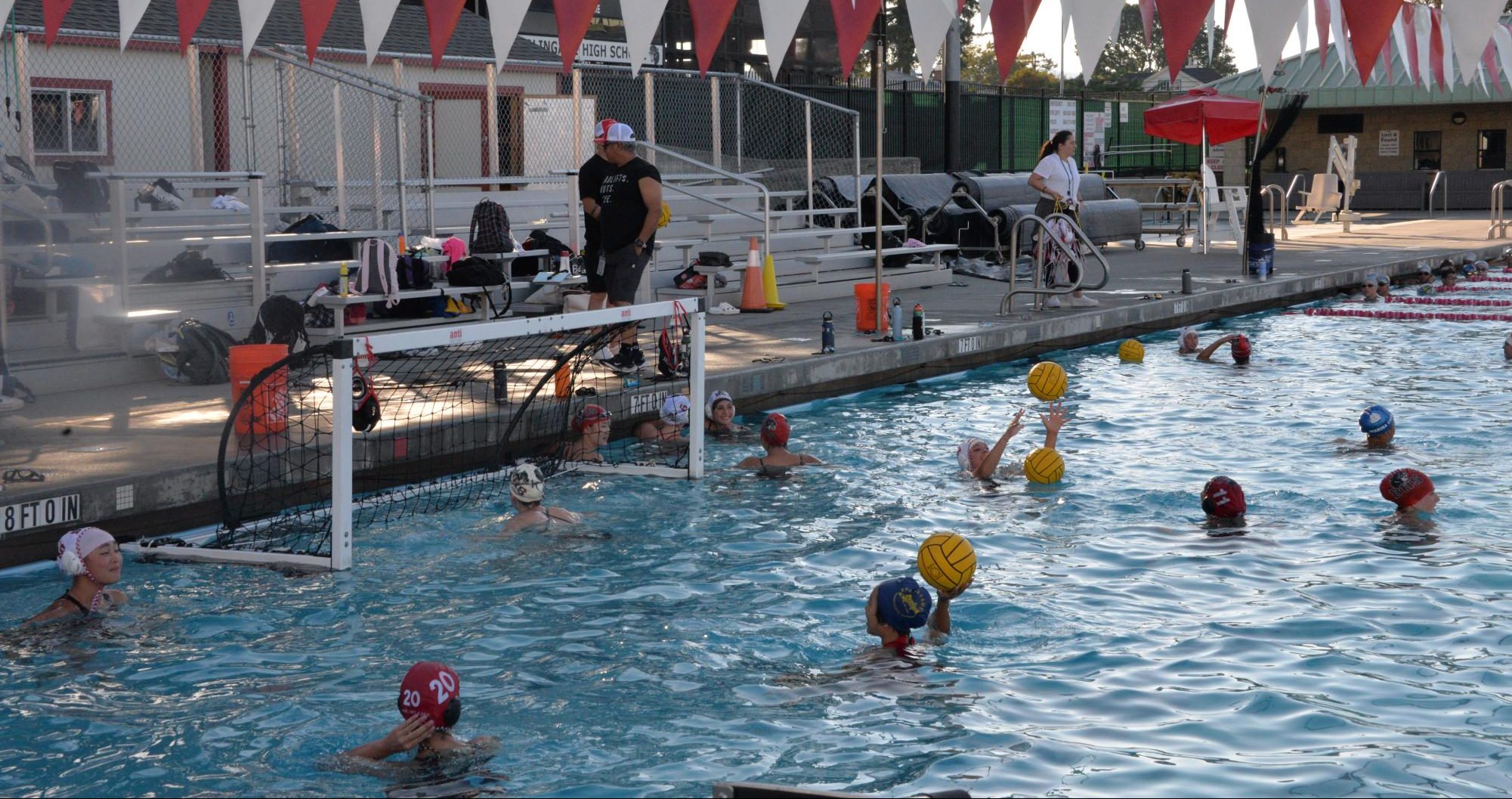 On Aug. 27 Burlingame players get in reps at practice before the start of their season.