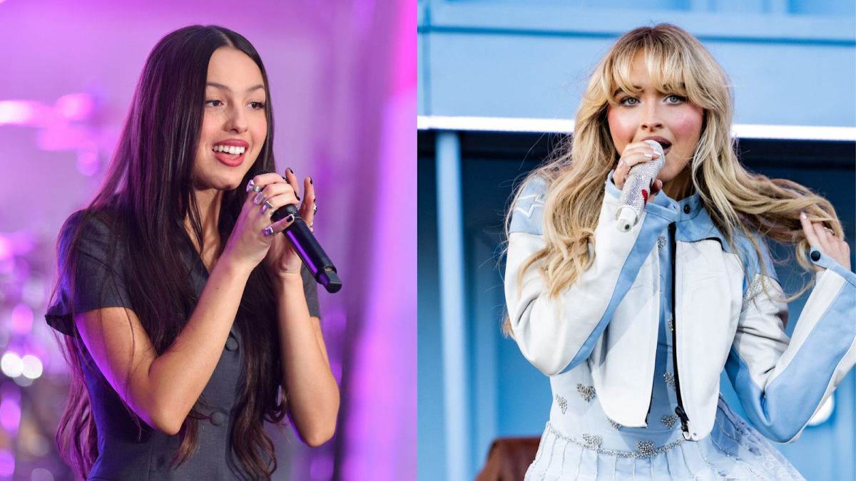 In 2020, fans speculated that famous pop stars Olivia Rodrigo (left) and Sabrina Carpenter (right) were involved in a love triangle with singer and actor Joshua Bassett, fueling tensions between the two and inspiring their respective hit songs that fans believe subtly address the drama.