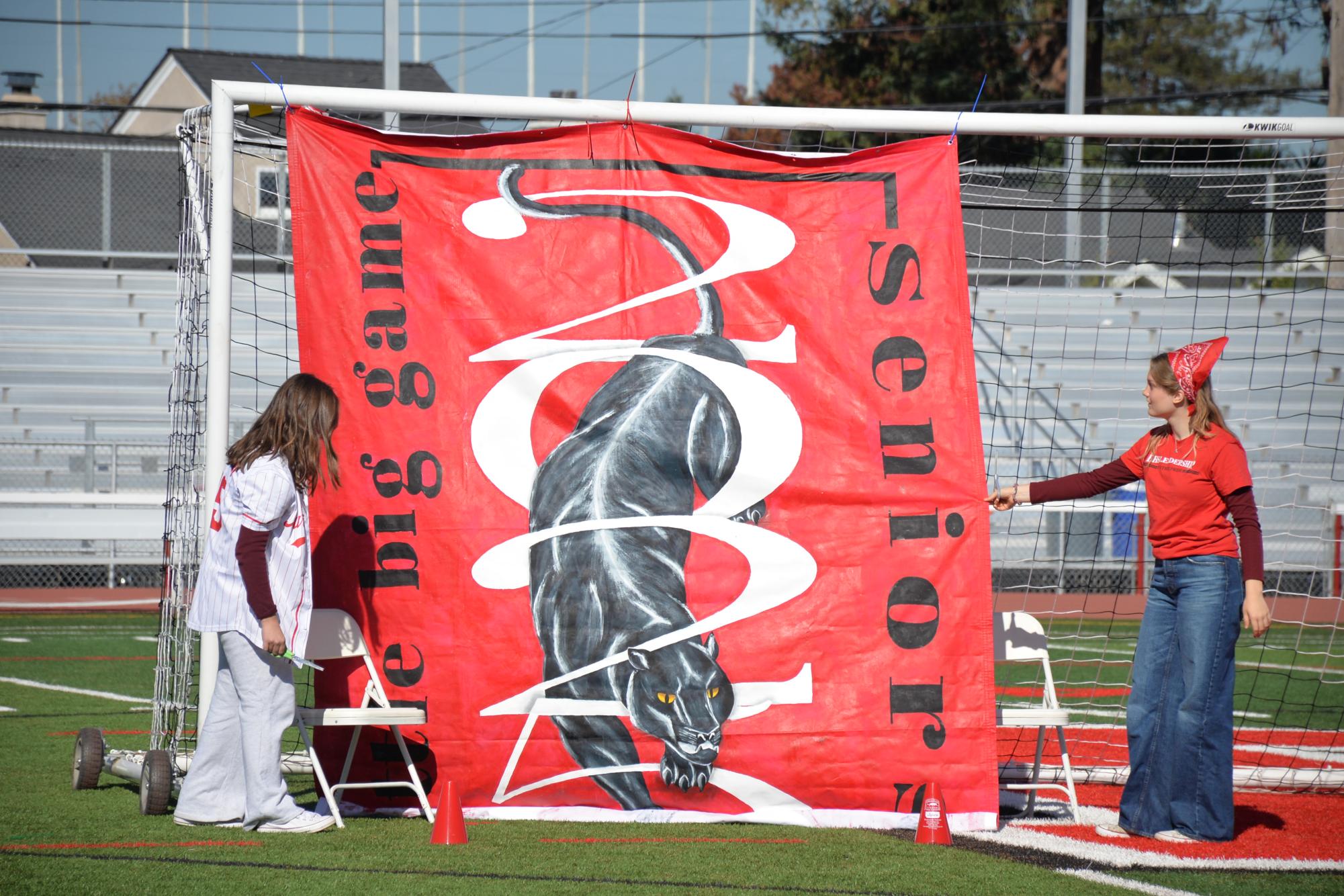 The final product was unveiled in front of the school during the rally