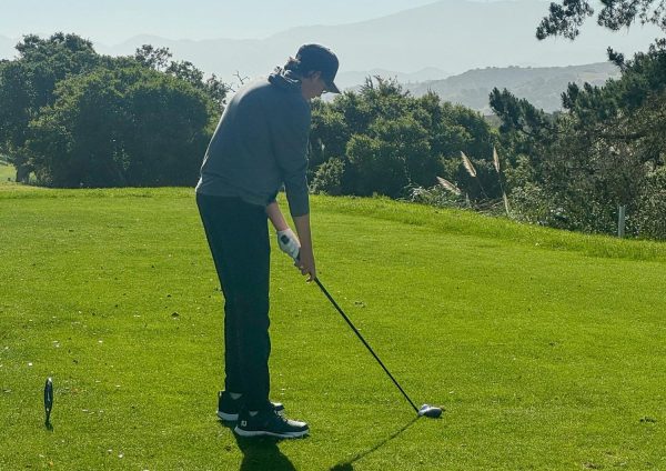 Senior Zachary Newman takes a swing during the CCS playoffs at Laguna Seca Golf Ranch on Tuesday, May 6.