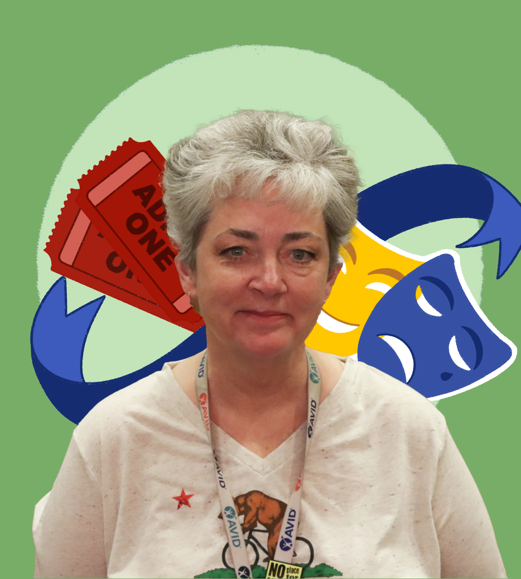Drama teacher Cindy Skelton’s favorite part of teaching is seeing her students’ energy and passion for theater.