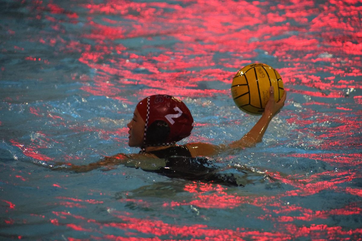 Senior Marina Chan gets ready to set up one of her teammates to score.