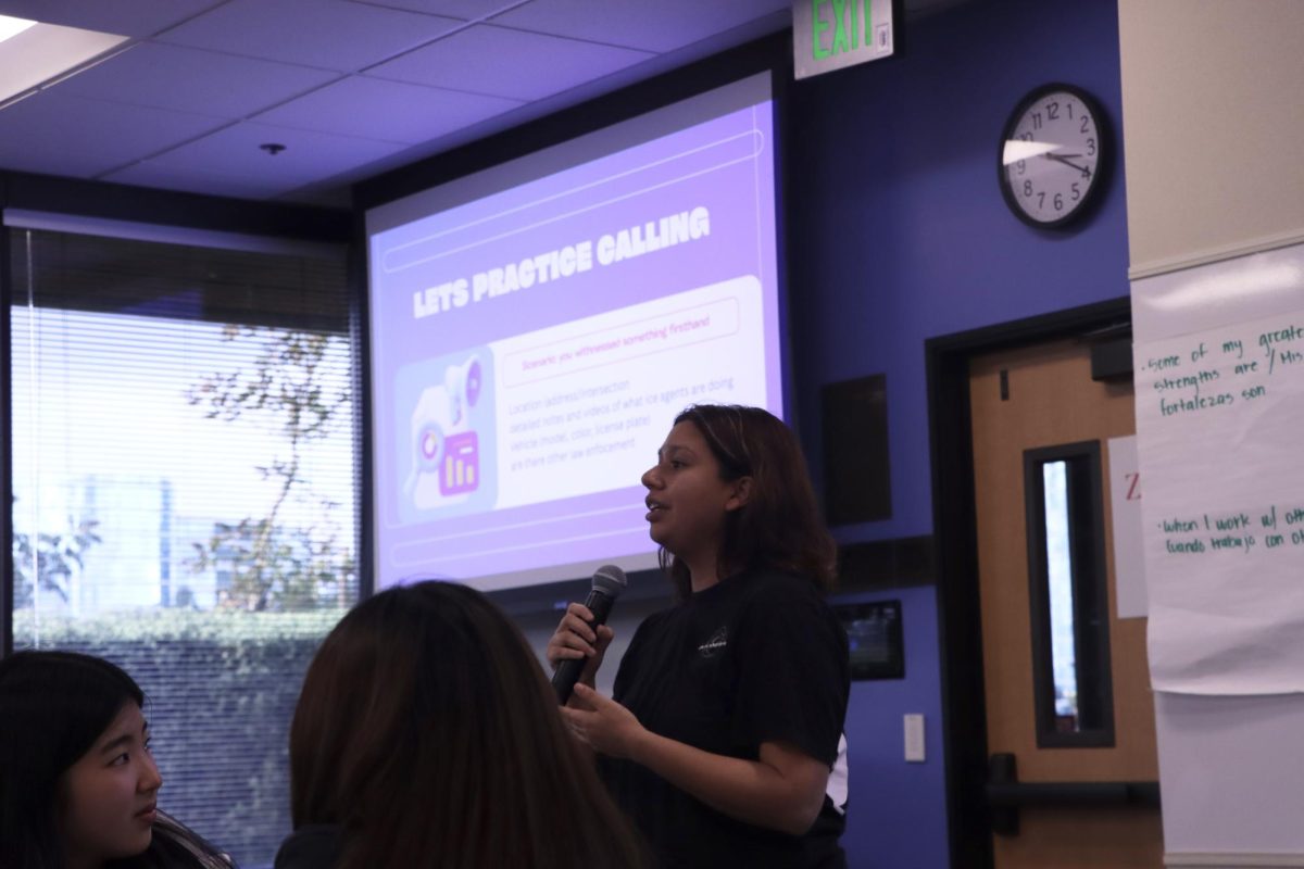 Andrea Gil, a senior program coordinator at Youth Leaders Institute, led the interactive presentation.