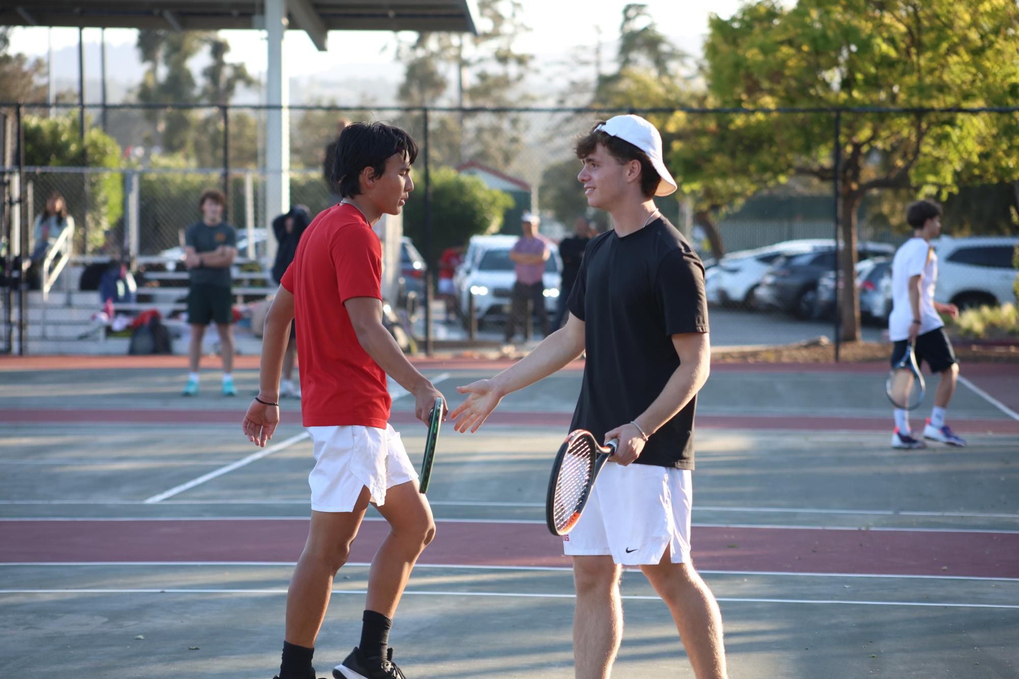 Boys’ tennis captures win on senior night against Menlo-Atherton